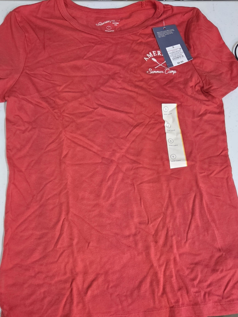 Universal Thread Coral Short-Sleeve Crewneck Tee with Chest Logo - Picture 2 of 3